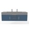 Castello Usa Nile 60" Wall Mounted Blue Vanity With Gray Top And Brushed Nickel Handles CB-MC-60BLU-BN-2053-GR - alternate 1